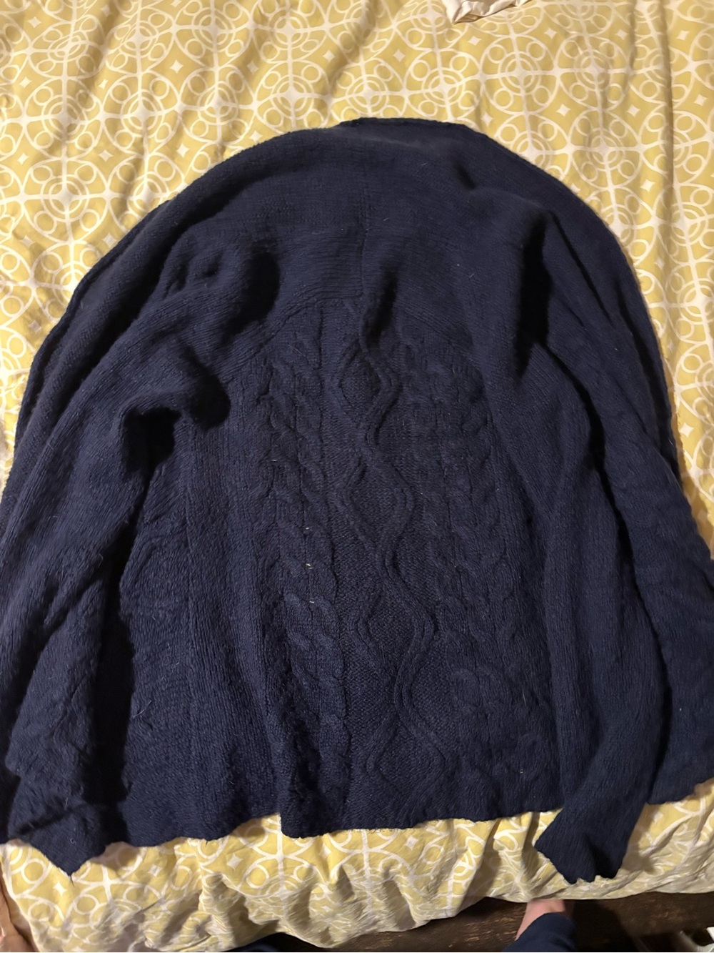 Free People Navy Blue Chunky Knit Button Cardigan - Picture 3 of 5